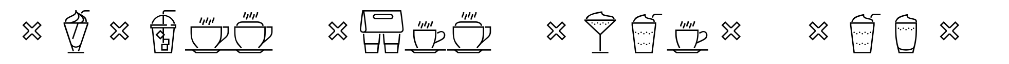 Square Line Icons Coffee